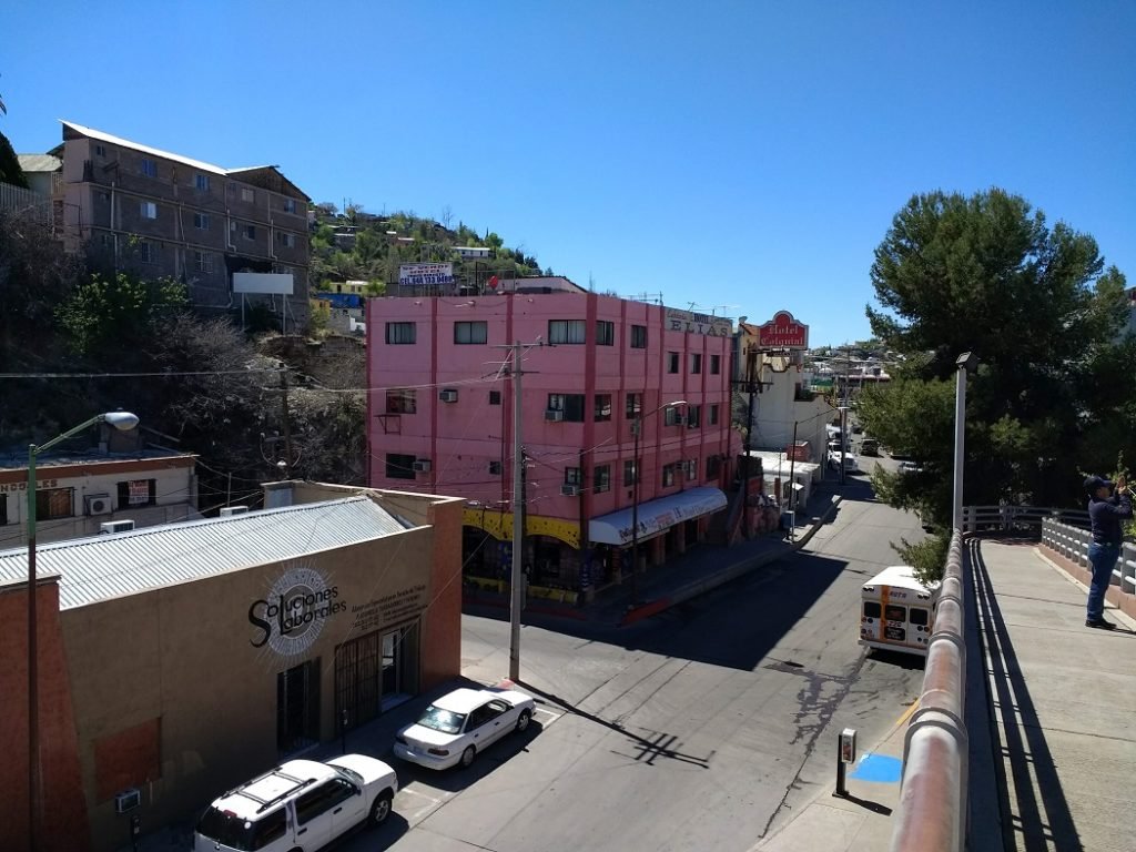 Pink hotel Nogales Mexico.