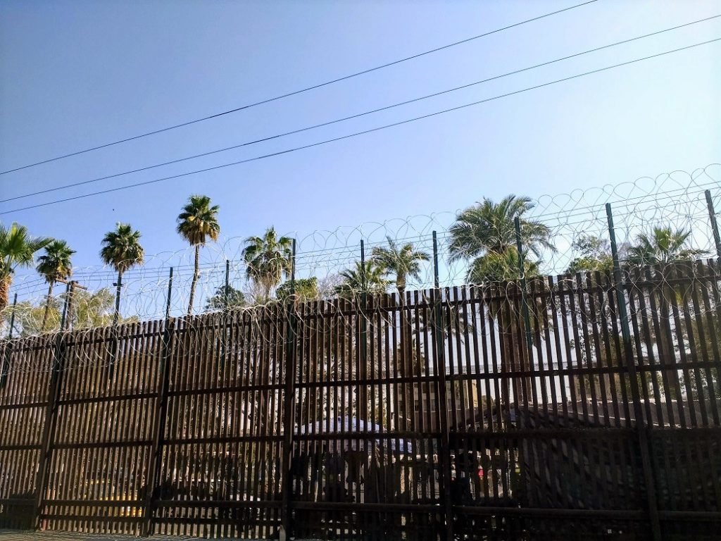 U.S. botder wall at Mexicali