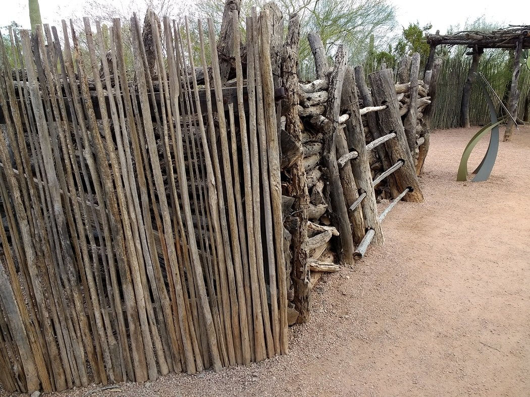 See Apache houses at the Desert Botanical Garden
