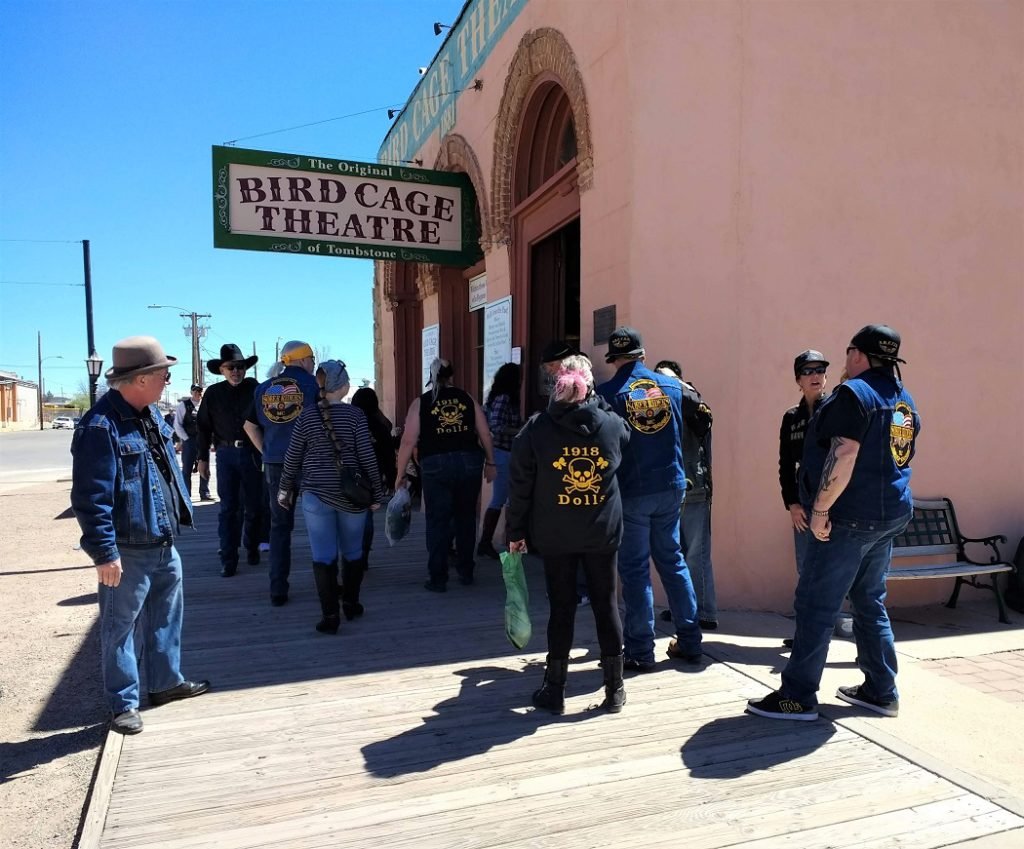 Motorcycuclists outside the /birdcage theater