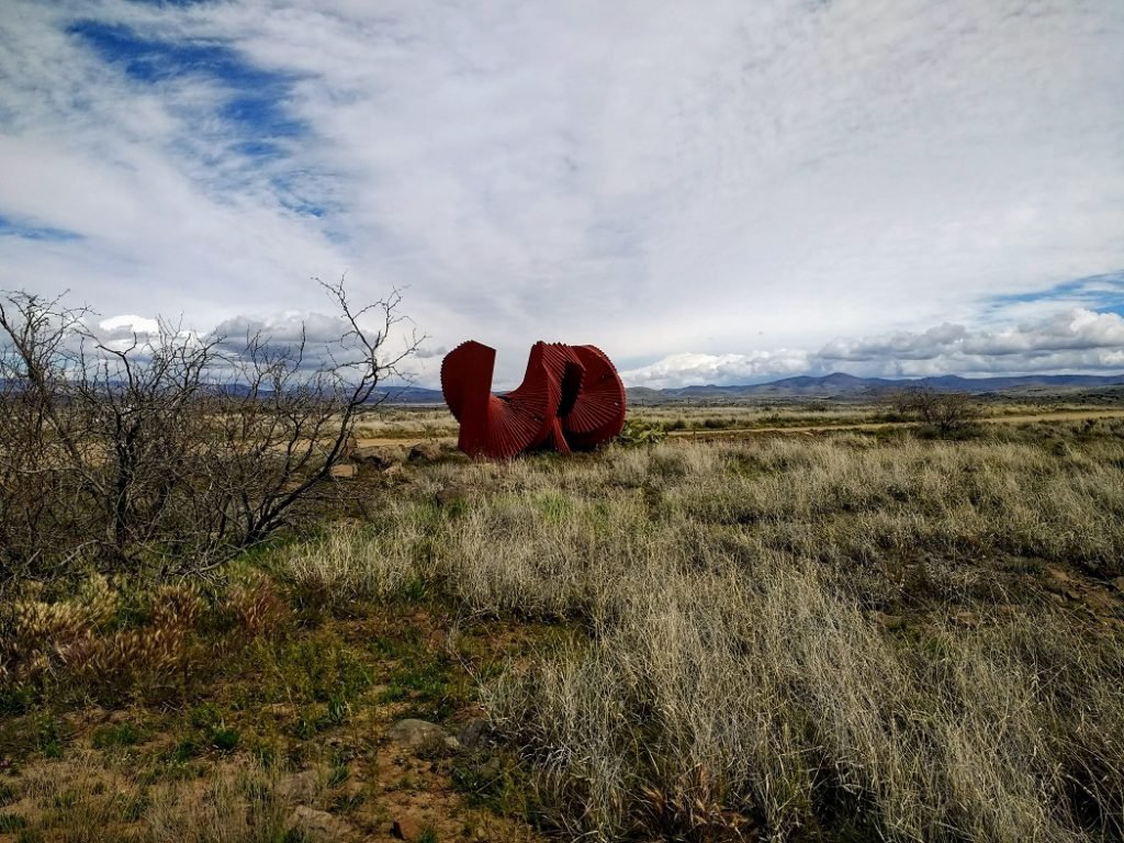 sculpture at entrance to Arcosanti