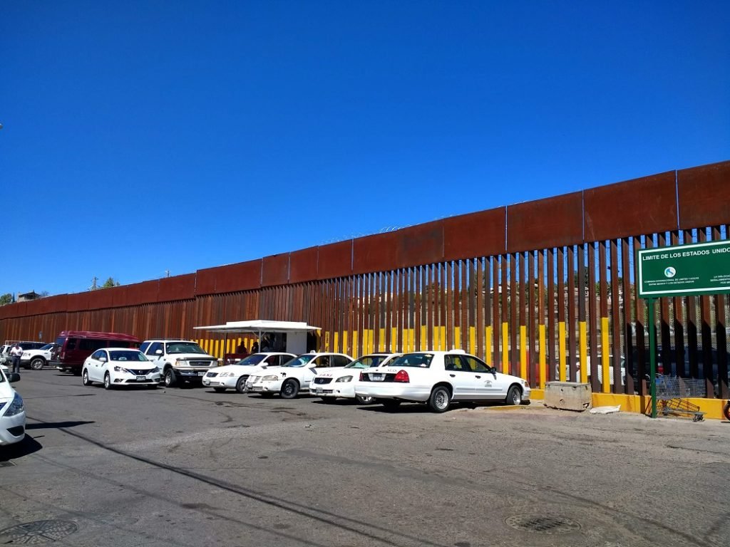 U.S. border wall as seen from Nogales MX
