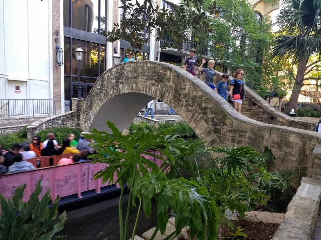 Moon bridge over San Antonio River