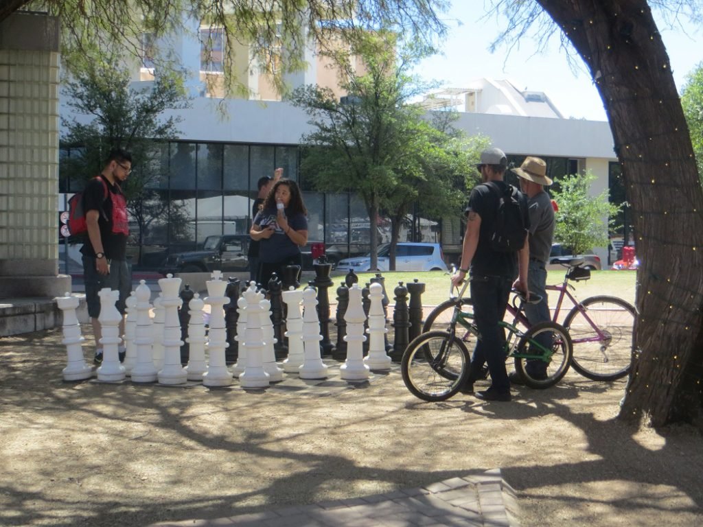 Chess players in the plaza tucson