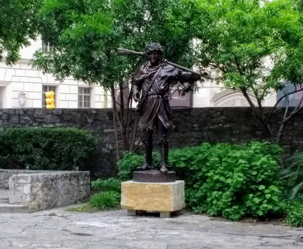 Davy Crockett statue at the Alamo