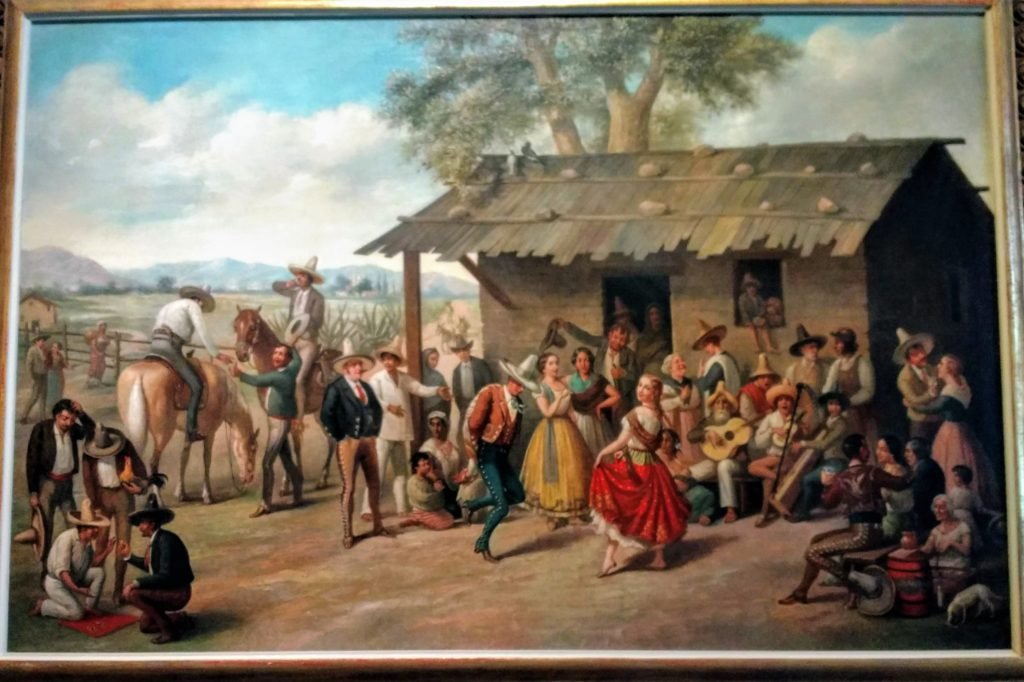 "Fandango" painting at Briscoe museum