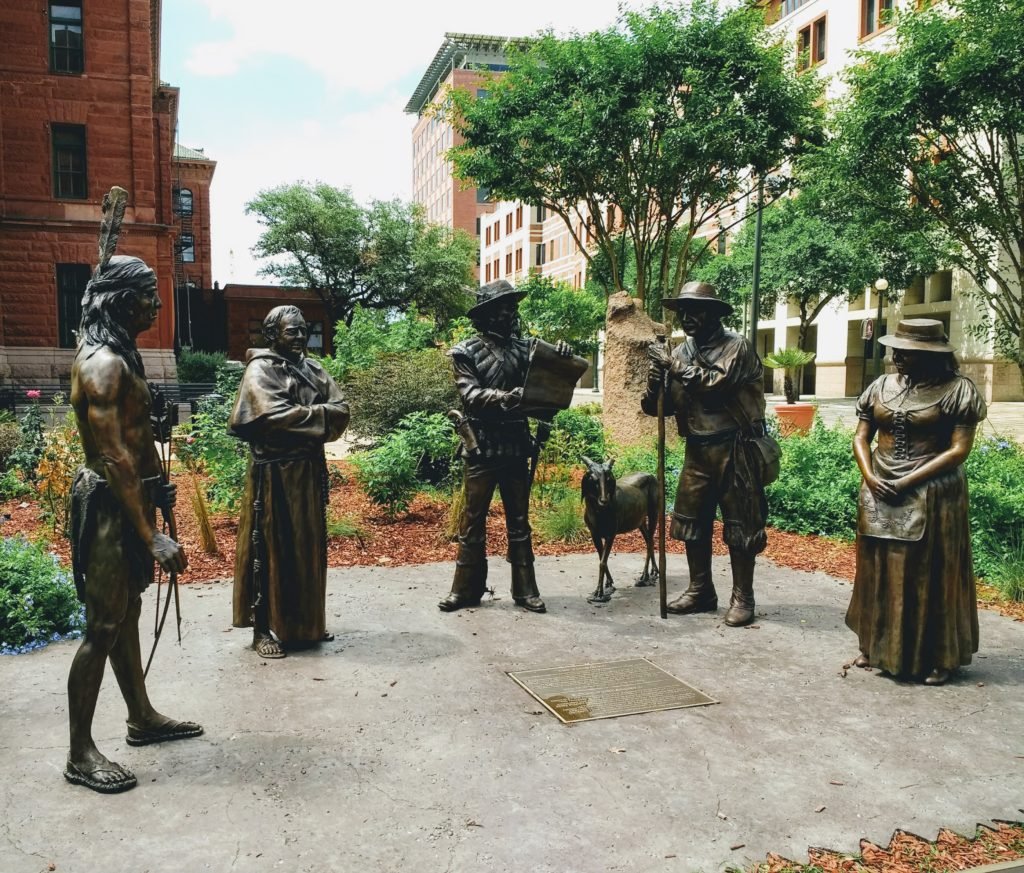 the Founders statues in downtown San Antonio