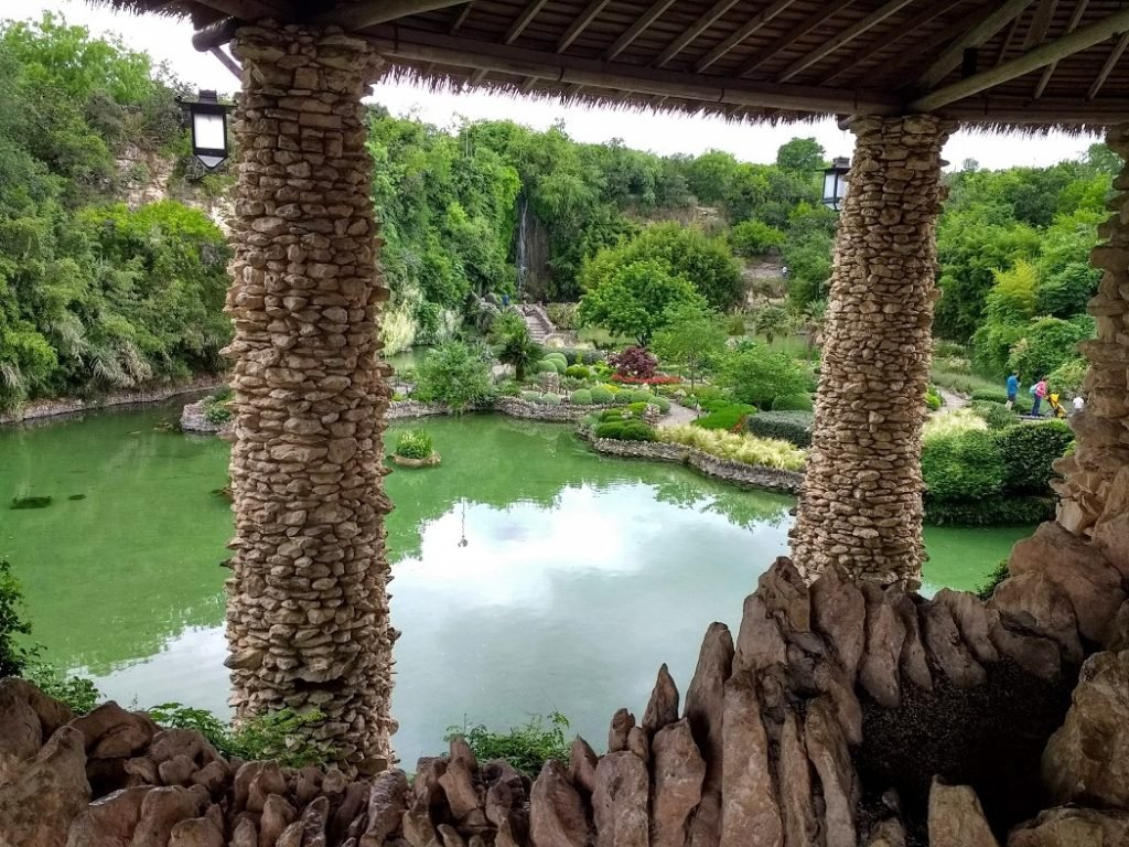 View down into the sunken garden in San Antonio