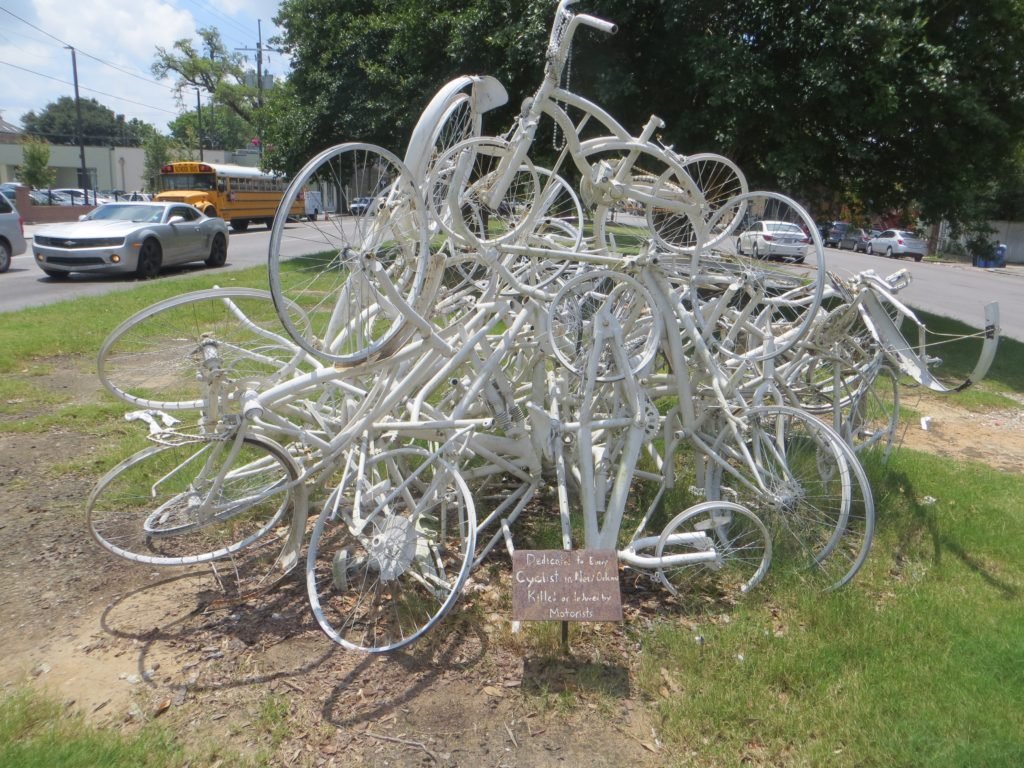 bike rider memorial sculpture Elysian Fields New  Orleans