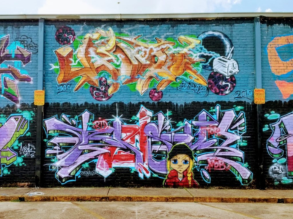  2 panels of long mural New orleans
