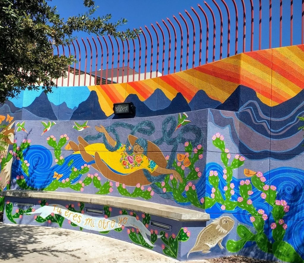 Mermaid and Cactus mural Pennington St downtown Tucson
